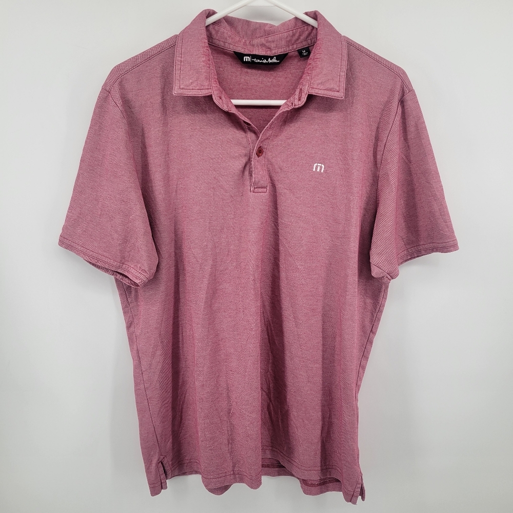 Travis Mathew Pink Polo Shirt Size Medium